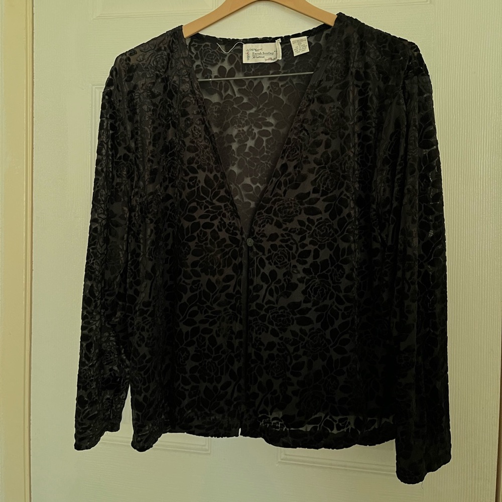 vintage lightweight rose pattern cardigan